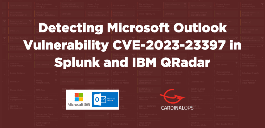 Detecting Microsoft Outlook Vulnerability CVE-2023-23397 in Splunk, IBM QRadar & Microsoft Sentinel