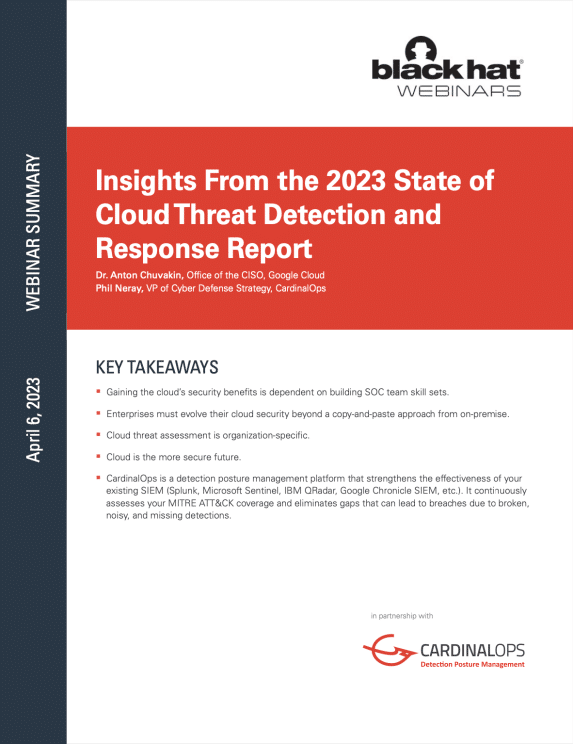 Insights from the 2023 State of Cloud Threat Detection and Response Report